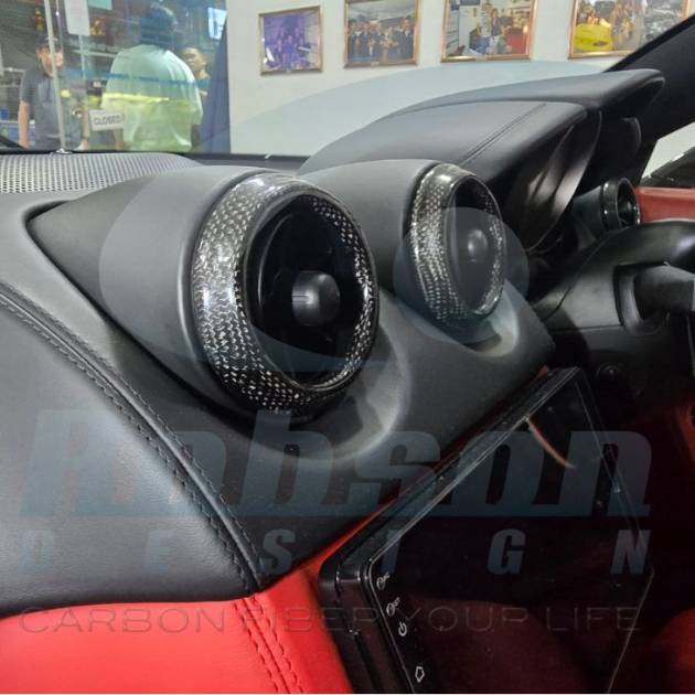 Ferrari California F149 premium Plain Carbon Fiber Aircon Rings -4pcs 2011-2015(core exchange required)
