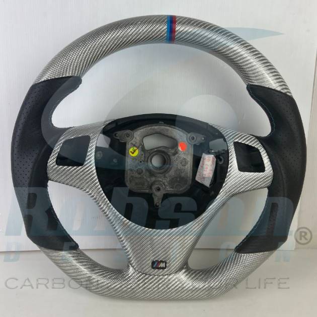 BMW E88 E90 E92 E93 M-Sport  Genuine Silver Carbon Fiber Steering Wheel 2007-2013(core exchange required)