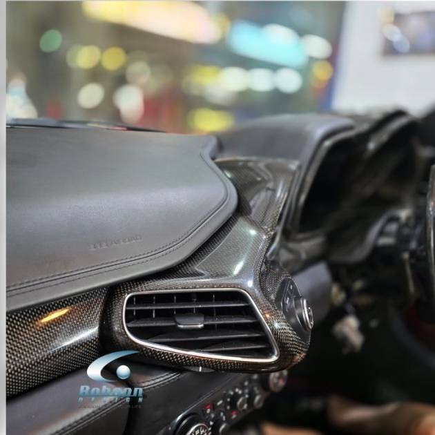 Ferrari 458 Italia Premium Plain Carbon Fiber Dashboard Panels (8pcs) 2015-2019(core exchange required)