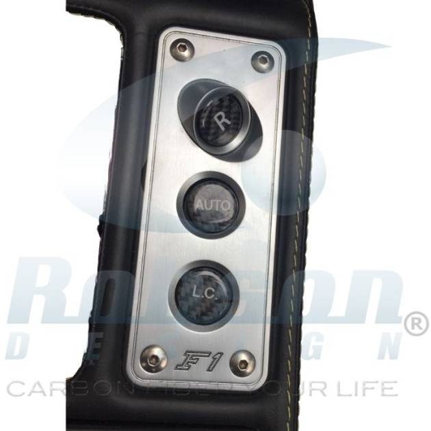 Ferrari 430 Genuine plain Carbon Fiber R/AUTO/LC buttons (3pcs)