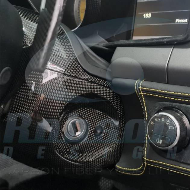 Ferrari 458 Italia Genuine Plain Carbon Fiber Steering Wheel Column Under Cover (2pcs) 2015-2019(core exchange required)