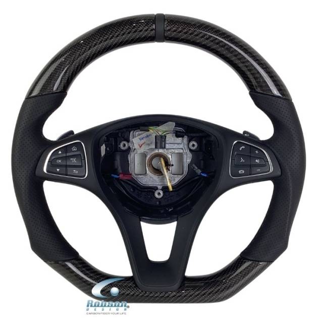 Mercedes Benz W205 C Class E200 E250 W204 W207 W212 W213 2015-2019 carbon Fiber Steering Wheel *black ring*(core exchange required)