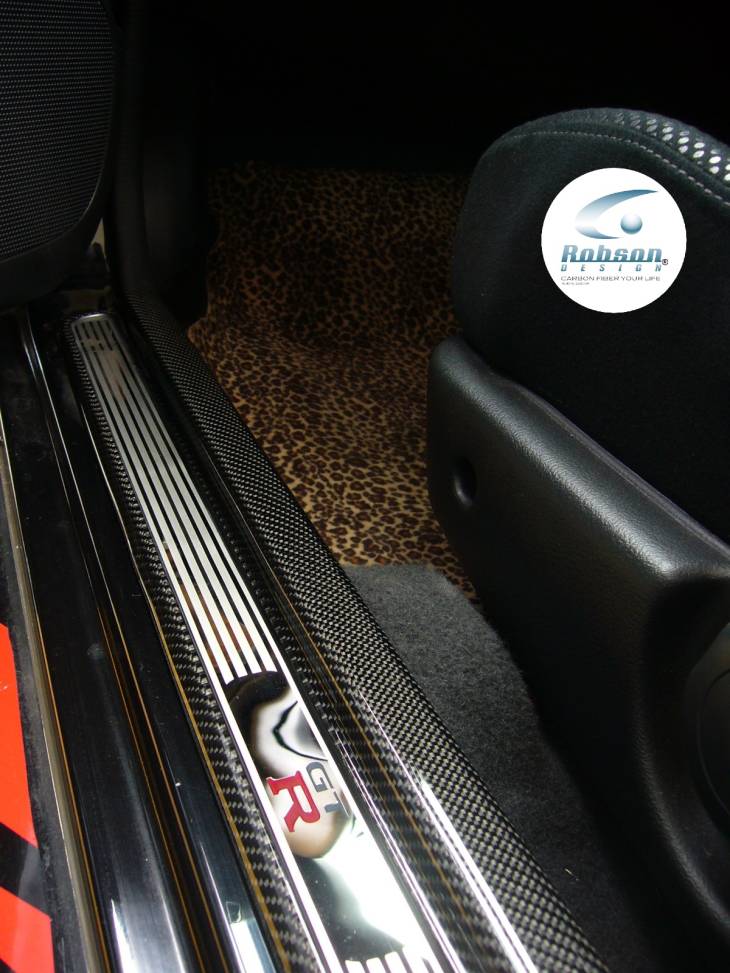 Nissan R34 Skyline GTR Premium Carbon Fiber Door Sill Plate *2pcs* 2000-2008 (core exchange required)