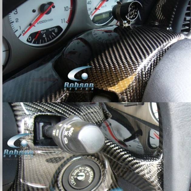 Nissan R34 Skyline GTR Premium Carbon Fiber Steering Wheel Column Cover *2pcs* 2000-2008 (core exchange required)