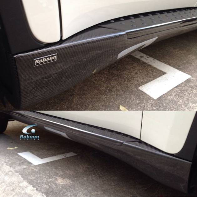 BMW  E71 X6 Premium Carbon Fiber Side Skirt With Step Plate 2007-2015*4pcs*(core exchange required)
