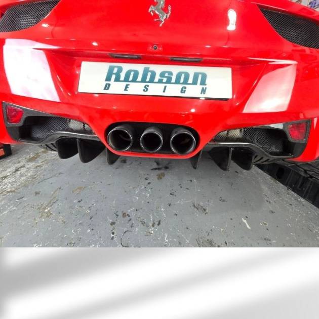 Ferrari 458 Italia Premium Plain Carbon Fiber Rear Bumper Fog Light Panel*2pcs* 2009-2015(core exchange required)