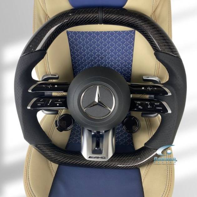 Mercedes Benz E63 AMG W213 W223 C238 W297 Premium Carbon Fiber Steering Wheel 2021-2023(core exchange required)