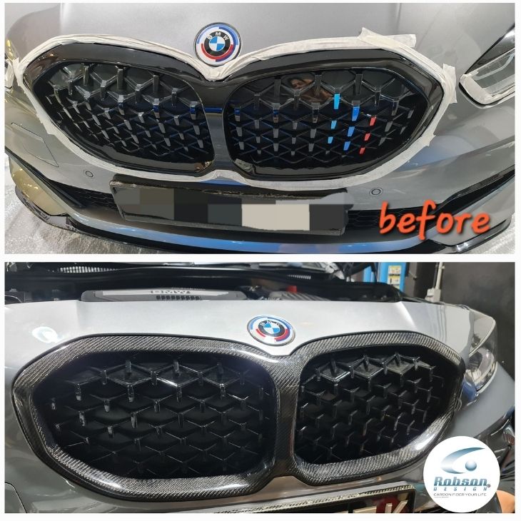 BMW F40 1 Series Premium Carbon Fiber Front Grille 2019-2024 (core exchange required) - Image 3