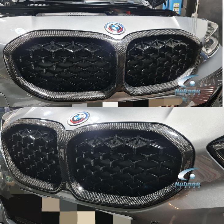 BMW F40 1 Series Premium Carbon Fiber Front Grille 2019-2024 (core exchange required) - Image 2