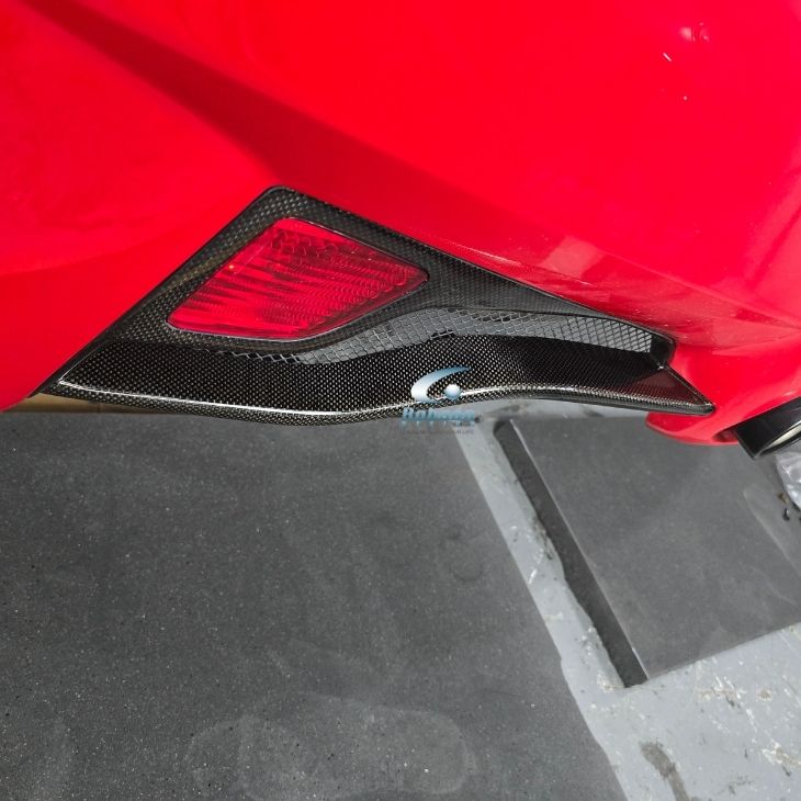 Ferrari 458 Italia Premium Plain Carbon Fiber Rear Bumper Fog Light Panel*2pcs* 2009-2015(core exchange required) - Image 4