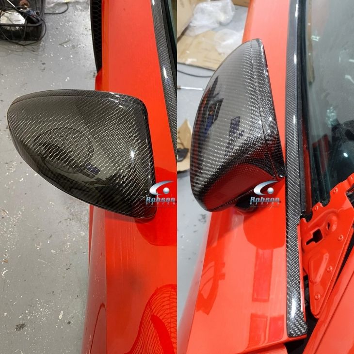 Audi R8 V10 Premium Carbon Fiber Side Mirror Cover 2020-2024 *2 pcs* (core exchange required) - Image 3