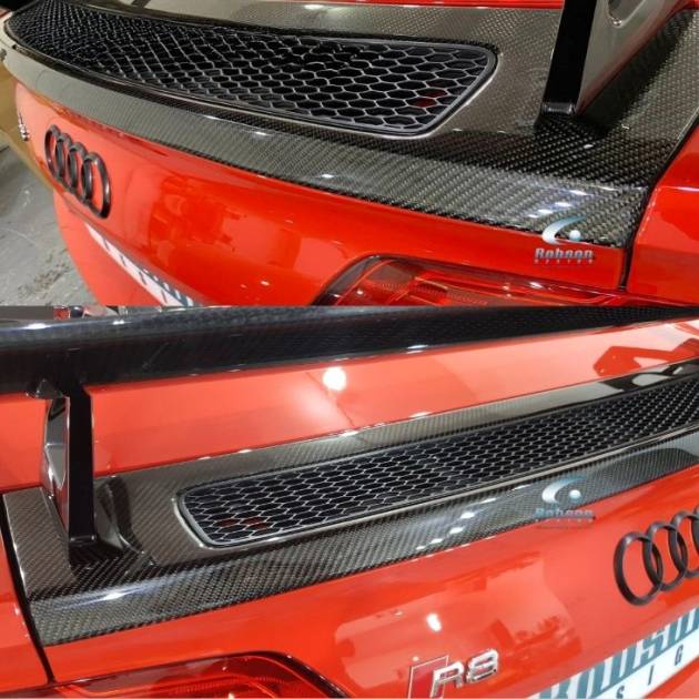 Audi R8 V10  Premium Carbon Fiber Rear Trunk Grill Cover 2020-2024 (core exchange required)