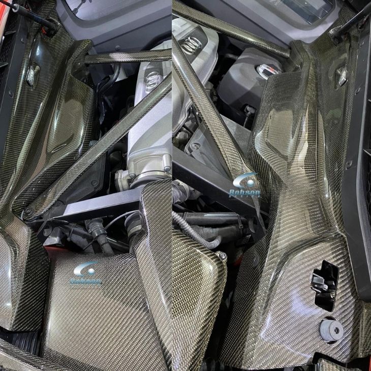 Audi R8 V10 Premium Carbon Fiber Engine Cover*3pcs* 2020-2024 (core exchange required) - Image 2