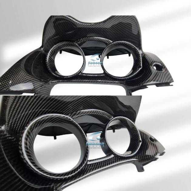 Mitsubishi Evo X 2008-2015 Carbon Fiber Meter Panel Trim With Ring *3pcs* (core exchange required)