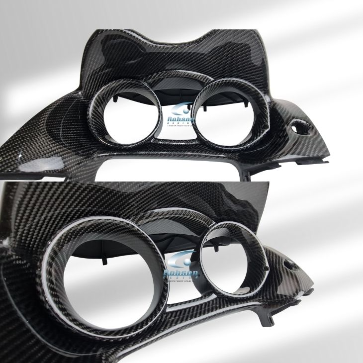 Mitsubishi Evo X 2008-2015 Carbon Fiber Meter Panel Trim With Ring *3pcs* (core exchange required)