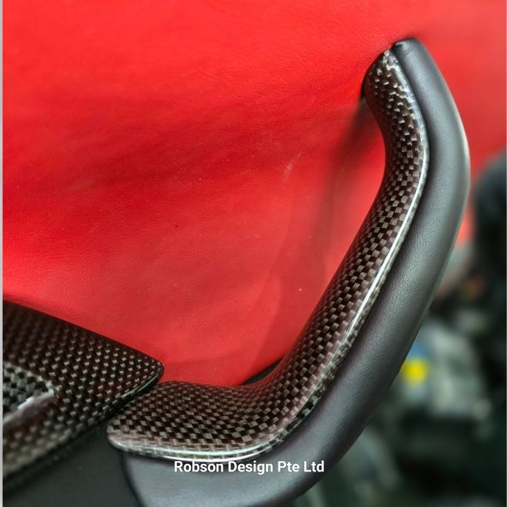 Ferrari 458 Italia Premium Plain Carbon Fiber Door Puller (inner) 2009-2015(core exchange required) - Image 2