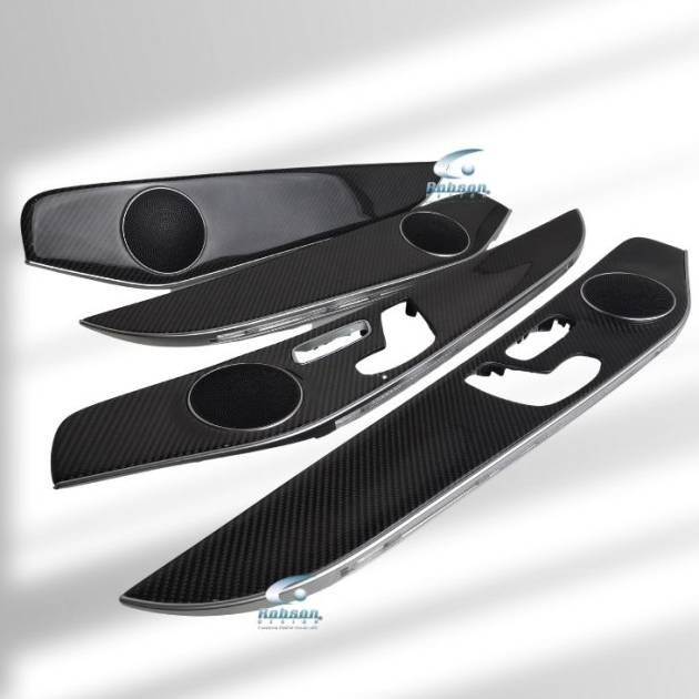Mercedes Benz C Class W205 GLC Genuine Carbon Fiber Door Panel Trims 2014-2021(core exchange required)