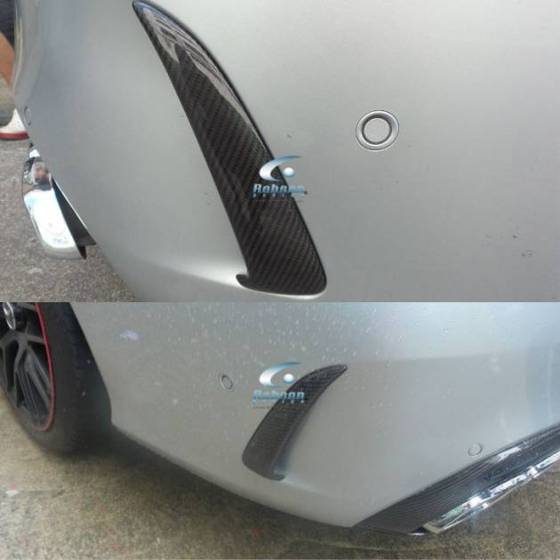 Mercedes Benz C Class W205 Premium Carbon Fiber Rear Bumper Fin 2012-2016