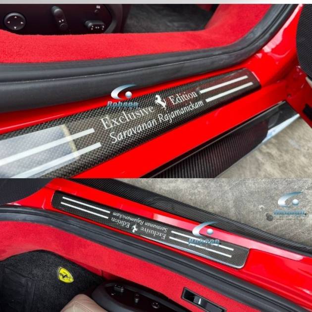 Ferrari 488 Premium Plain Carbon Fiber Door Sill Plate *2pcs*