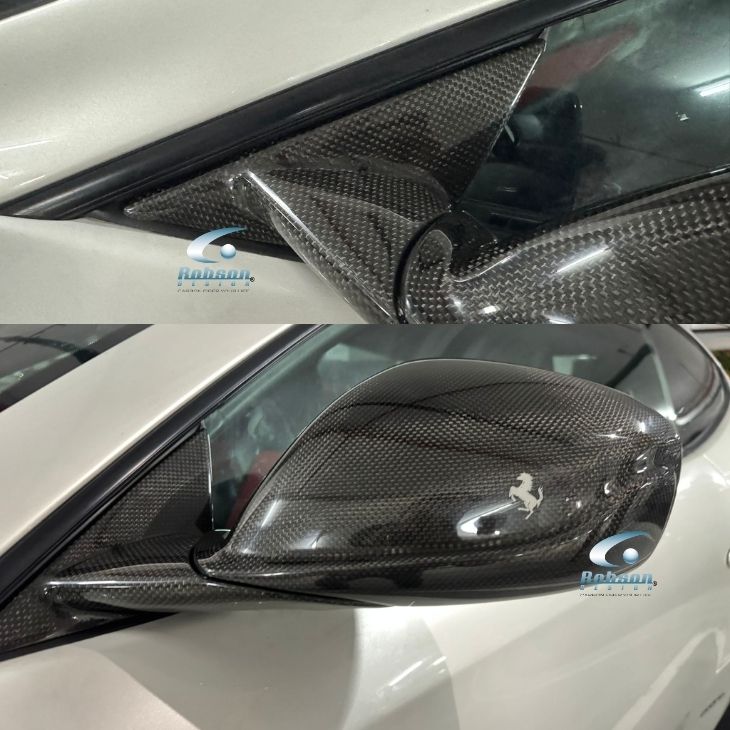 Ferrari FF 2011-2016 Genuine plain Carbon Fiber Side Mirror Cover 4pcs set (core exchange required) - Image 6