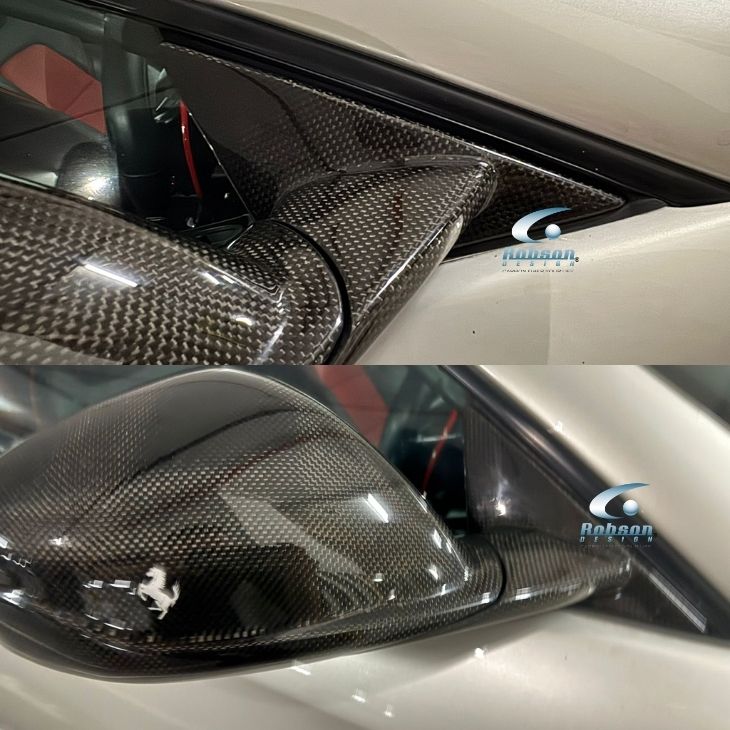 Ferrari FF 2011-2016 Genuine plain Carbon Fiber Side Mirror Cover 4pcs set (core exchange required) - Image 5