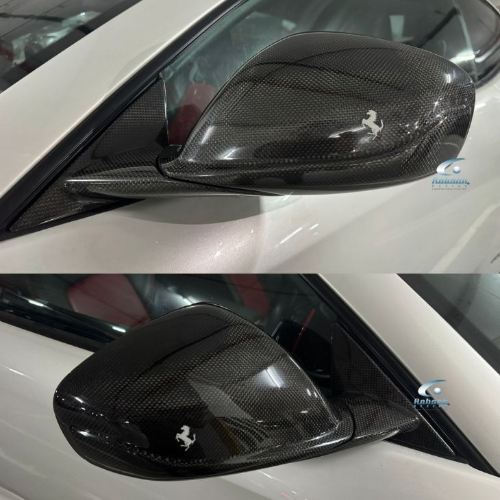 Ferrari FF 2011-2016 Genuine plain Carbon Fiber Side Mirror Cover 4pcs set (core exchange required) - Image 4