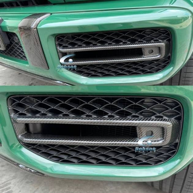 Mercedes Benz G63 G Wagen Genuine Carbon Fiber Front Bumper Grill Light Panel *2pcs* 2018-2025(core exchange required)