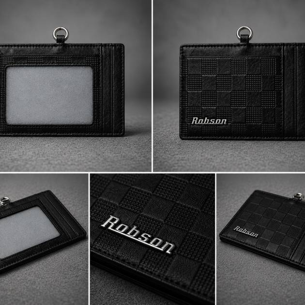 Robson Signature Carbon Fibre Genuine Leather Card Holder