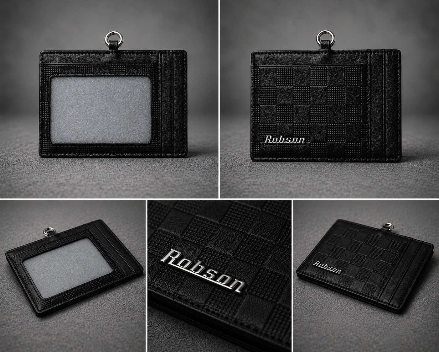 Robson Signature Carbon Fibre Genuine Leather Card Holder